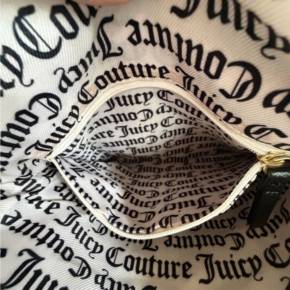 ??Juicy Couture Black Quilted Mini Backpack with Pink, Lime & Mint Stripes
